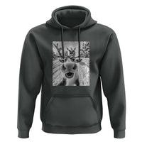 Funny Christmas Reindeer Selfie Hoodie With Santa Xmas Gag Gift