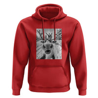 Funny Christmas Reindeer Selfie Hoodie With Santa Xmas Gag Gift