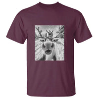 Funny Christmas Reindeer Selfie T Shirt With Santa Xmas Gag Gift - Wonder Print Shop
