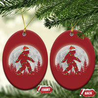 Xmas Bigfoot Christmas Ornament Sasquatch with Santa Hat Xmas Tree Lights - Wonder Print Shop