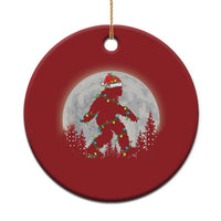 Xmas Bigfoot Christmas Ornament Sasquatch with Santa Hat Xmas Tree Lights - Wonder Print Shop