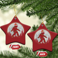 Xmas Bigfoot Christmas Ornament Sasquatch with Santa Hat Xmas Tree Lights - Wonder Print Shop