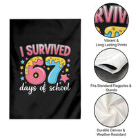 I Survived 67 Days of School Garden Flag Cute 6 7 Six Seven Chaos Survivor for Students Teachers - Wonder Print Shop