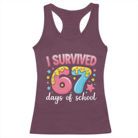 I Survived 67 Days of School Racerback Tank Top Cute 6 7 Six Seven Chaos Survivor for Students Teachers - Wonder Print Shop