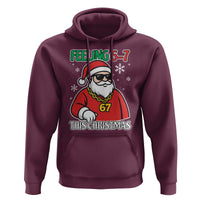 Feeling 67 This Christmas Hoodie Funny Cool Santa Six Seven Meme Holiday - Wonder Print Shop
