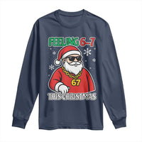 Feeling 67 This Christmas Long Sleeve Shirt Funny Cool Santa Six Seven Meme Holiday - Wonder Print Shop