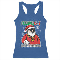 Feeling 67 This Christmas Racerback Tank Top Funny Cool Santa Six Seven Meme Holiday - Wonder Print Shop