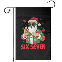 Cool Santa Six Seven Meme Christmas Garden Flag Funny 67 Holiday Hand Sign with Hipster Vibes - Wonder Print Shop