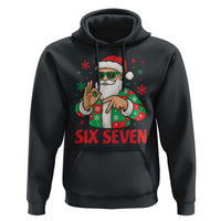 Cool Santa Six Seven Meme Christmas Hoodie Funny 67 Holiday Hand Sign with Hipster Vibes - Wonder Print Shop