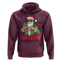 Cool Santa Six Seven Meme Christmas Hoodie Funny 67 Holiday Hand Sign with Hipster Vibes - Wonder Print Shop