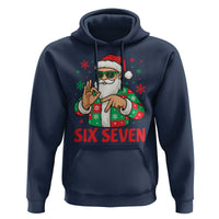 Cool Santa Six Seven Meme Christmas Hoodie Funny 67 Holiday Hand Sign with Hipster Vibes - Wonder Print Shop