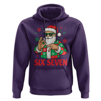 Cool Santa Six Seven Meme Christmas Hoodie Funny 67 Holiday Hand Sign with Hipster Vibes - Wonder Print Shop