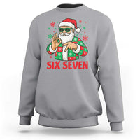 Cool Santa Six Seven Meme Christmas Sweatshirt Funny 67 Holiday Hand Sign with Hipster Vibes - Wonder Print Shop