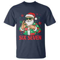 Cool Santa Six Seven Meme Christmas T Shirt Funny 67 Holiday Hand Sign with Hipster Vibes - Wonder Print Shop