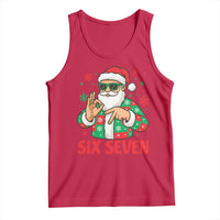 Cool Santa Six Seven Meme Christmas Tank Top Funny 67 Holiday Hand Sign with Hipster Vibes - Wonder Print Shop