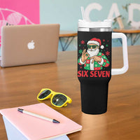 Cool Santa Six Seven Meme Christmas Tumbler With Handle Funny 67 Holiday Hand Sign with Hipster Vibes - Wonder Print Shop