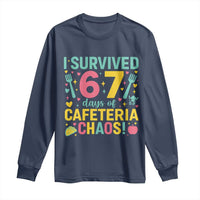 I Survived 67 Days of Cafeteria Chaos Long Sleeve Shirt Funny School Lunch Duty - Wonder Print Shop