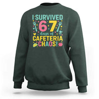 I Survived 67 Days of Cafeteria Chaos Sweatshirt Funny School Lunch Duty - Wonder Print Shop