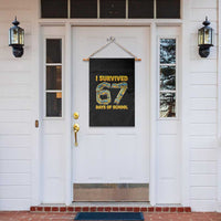 Funny School Bus Driver Garden Flag I Survived 67 Days of School - Wonder Print Shop
