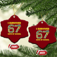 Funny School Bus Driver Ceramic Ornament I Survived 67 Days of School - Wonder Print Shop