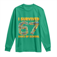 Funny School Bus Driver Long Sleeve Shirt I Survived 67 Days of School - Wonder Print Shop