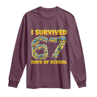 Funny School Bus Driver Long Sleeve Shirt I Survived 67 Days of School - Wonder Print Shop