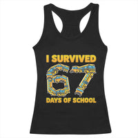 Funny School Bus Driver Racerback Tank Top I Survived 67 Days of School - Wonder Print Shop
