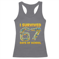 Funny School Bus Driver Racerback Tank Top I Survived 67 Days of School - Wonder Print Shop