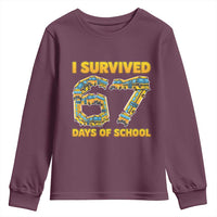 Funny School Bus Driver Youth Sweatshirt I Survived 67 Days of School - Wonder Print Shop