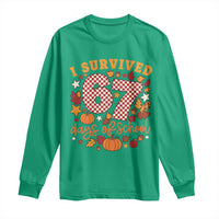 I Survived 67 Days of School Long Sleeve Shirt Autumn Fall Leaves Back To School - Wonder Print Shop