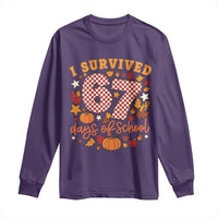 I Survived 67 Days of School Long Sleeve Shirt Autumn Fall Leaves Back To School - Wonder Print Shop