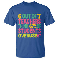 6 Out of 7 Teachers Think 67 Percent of Students Overuse 67 T Shirt Funny Viral Meme Educators - Wonder Print Shop
