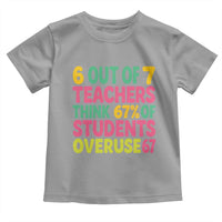6 Out of 7 Teachers Think 67 Percent of Students Overuse 67 Toddler T Shirt Funny Viral Meme Educators - Wonder Print Shop