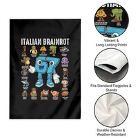 Italian Brainrot 67 Meme Garden Flag Funny Six Seven Absurdist Viral Chaoscore Internet Humor Addicts - Wonder Print Shop