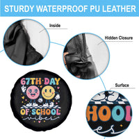 67th Day of School Vibes Spare Tire Cover Cute Retro Smiling Face for Students & Teachers - Wonder Print Shop