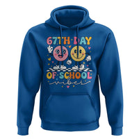 67th Day of School Vibes Hoodie Cute Retro Smiling Face for Students & Teachers - Wonder Print Shop