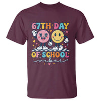 67th Day of School Vibes T Shirt Cute Retro Smiling Face for Students & Teachers - Wonder Print Shop