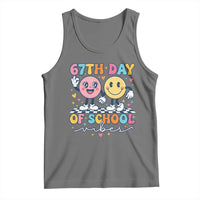 67th Day of School Vibes Tank Top Cute Retro Smiling Face for Students & Teachers - Wonder Print Shop