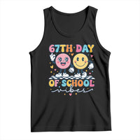67th Day of School Vibes Tank Top Cute Retro Smiling Face for Students & Teachers - Wonder Print Shop