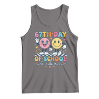 67th Day of School Vibes Tank Top Cute Retro Smiling Face for Students & Teachers - Wonder Print Shop