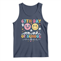 67th Day of School Vibes Tank Top Cute Retro Smiling Face for Students & Teachers - Wonder Print Shop