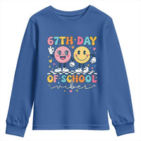 67th Day of School Vibes Youth Sweatshirt Cute Retro Smiling Face for Students & Teachers - Wonder Print Shop
