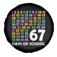 67 Days of School Spare Tire Cover Colorful Countdown Grid Milestone Classroom Fun - Wonder Print Shop