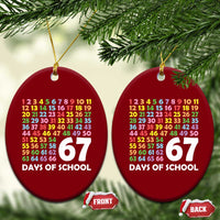 67 Days of School Ceramic Ornament Colorful Countdown Grid Milestone Classroom Fun - Wonder Print Shop