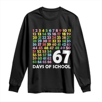 67 Days of School Long Sleeve Shirt Colorful Countdown Grid Milestone Classroom Fun - Wonder Print Shop