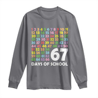67 Days of School Long Sleeve Shirt Colorful Countdown Grid Milestone Classroom Fun - Wonder Print Shop