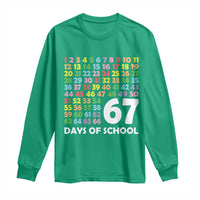 67 Days of School Long Sleeve Shirt Colorful Countdown Grid Milestone Classroom Fun - Wonder Print Shop