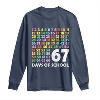 67 Days of School Long Sleeve Shirt Colorful Countdown Grid Milestone Classroom Fun - Wonder Print Shop