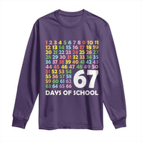 67 Days of School Long Sleeve Shirt Colorful Countdown Grid Milestone Classroom Fun - Wonder Print Shop