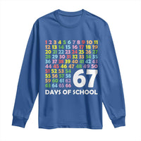 67 Days of School Long Sleeve Shirt Colorful Countdown Grid Milestone Classroom Fun - Wonder Print Shop